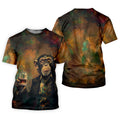 Monkey Gentleman Vintage Oak Hawaiian Golf Polo, Golf Tops For Women, Golfing Apparel
