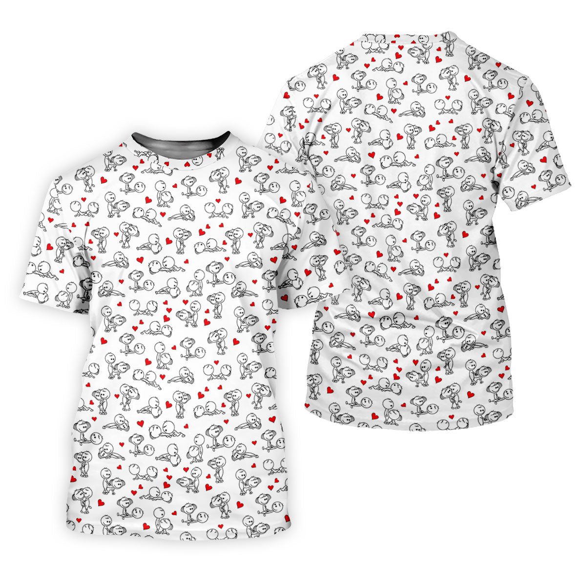Naughty Position Stick Figure Couple White Golf Shirt, Golfer Valentines Gift, Fun Golf Shirts For Men
