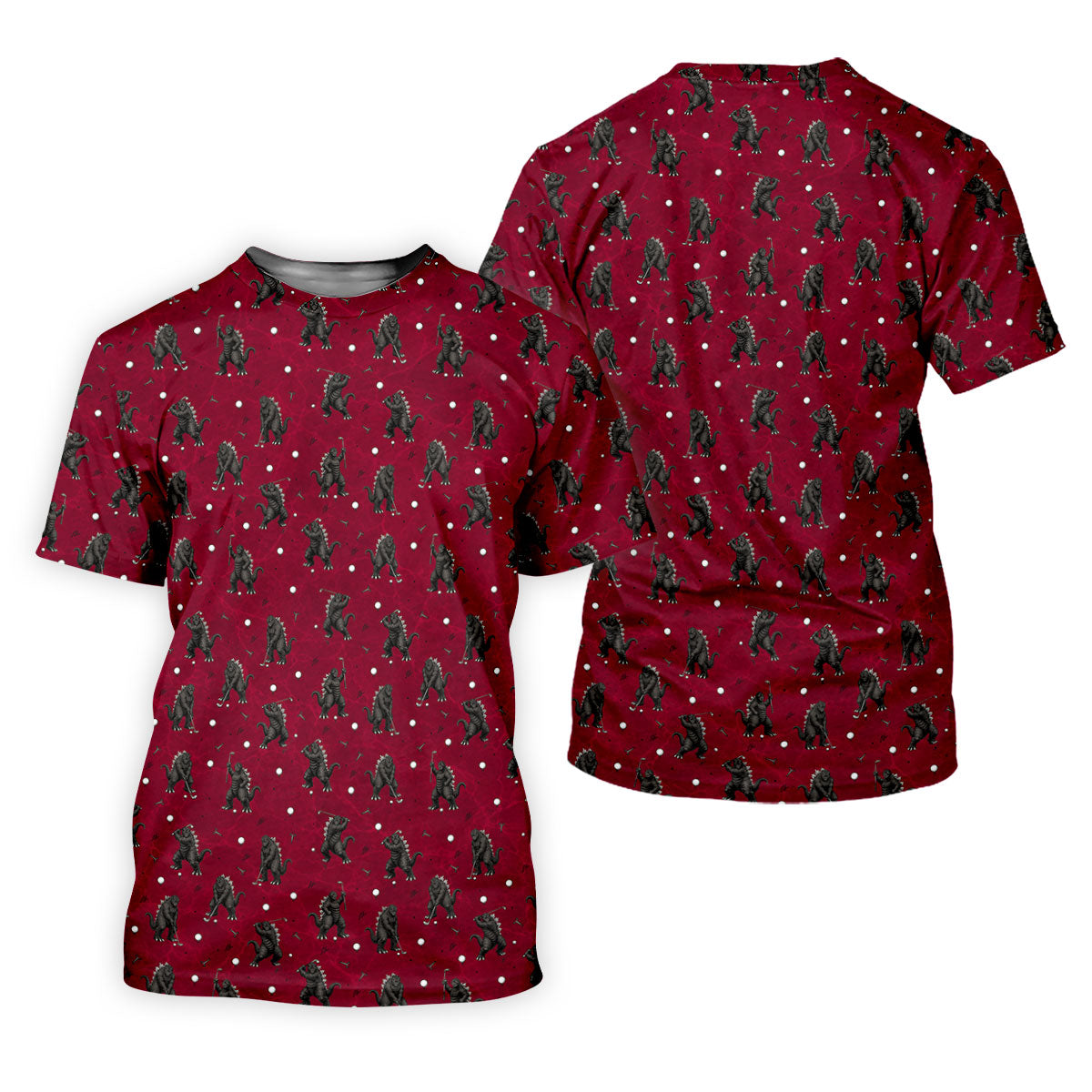 Funny Giant Monster Golf Pattern Polo Shirt, Womens Golf Tops, Ladies Golf Shirts