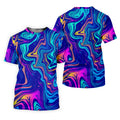 Vibrant Abstract Liquid Pattern Golf Shirt, Mens Polo Shirt, Performance Golf Shirt, Hawaiian Golf Shirt