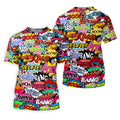 Comic Pop Art Golf Shirt, Retro Speech Bubble Pattern, Polo Shirts For Women