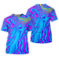 Neon Psychedelic Zebra Pattern Vintage Hawaiian Golf Shirt, Women's Golf Tops, Ladies Golf Shirts
