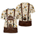 Oktoberfest Lederhosen Beer Pattern Golf Polo Shirt, Hawaiian Golf Shirt, Mens Golf Polo