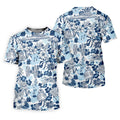 Retro Spacecraft Hawaiian Golf Polo Shirt, Men's Golf Shirt, Printed Golf Shirts
