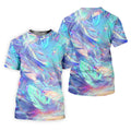Pastel Gradient Feather Hawaiian Golf Shirt, Golf Tops For Men, Golf Shirts For Men