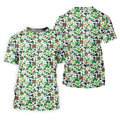 Leopard Pattern St Patrick's Day Shamrock Golf Shirt, Fun Women's Golf Shirts, Women's Golf Tops