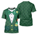 St Patrick's Day Green Shamrock Suit Whiskey Golf Print Golf Shirt, Polo Shirts For Men, Golf Shirts For Men