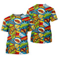 Funny Comic Pop Art Hawaiian Golf Shirt, Ladies Golf Tops, Golf Shirts For Women