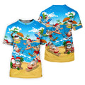 Santa Claus Summer Beach Party Golf Shirt, Golf Polo For Women, Christmas Golf Shirt
