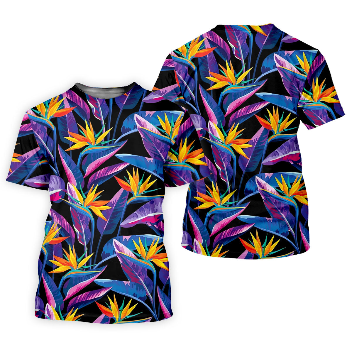 Vibrant Tropical Flowers and Exotic Jungle Leaves Hawaiian Golf Polo, Golf Tops For Women, Golfing Apparel