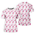 Pink Flamingo Golf Bag Breast Cancer Polo Shirt, Women’s Golf Polo, Ladies Golf Shirts