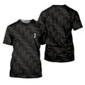Black And Gold Geometric 3D Pattern Women's Golf Tops, Golf Shirt For Women, Ladies Golf Shirts