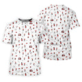 Golf Player Pattern Polo Shirt, Women's Golf Tops, Ladies Golf Shirt