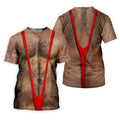 Funny Hairy Chest Red Suspender Golf Shirt, Funny Golf Shirt, Women's Golf Tops, Ladies Golf Shirts