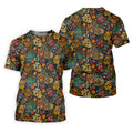 Colorful Sugar Skull Halloween Polo Shirt, Golf Shirts For Men, Golf Apparel For Men