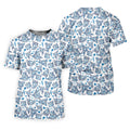 Funny Blue Rose Floral Pattern Men's Golf Shirt, Dirty Humor Polo Shirts For Men, Printed Golf Shirts