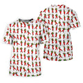 Colorful Dancing Character Pattern Polo Shirt, Printed Golf Shirt, Women’s Golf Apparel