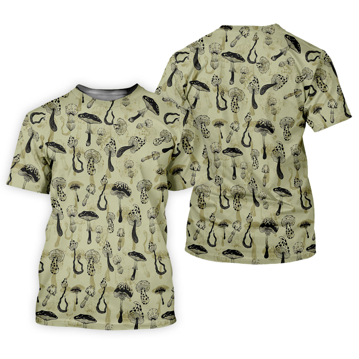 Mushroom Pattern Hand-drawn Art Hawaiian Golf Shirt, Women's Golf Tops, Ladies Golf Shirts