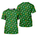 Christmas Characters Golf And Beer Green Men's Funny Golf Shirts, Christmas Golf Shirt, Polo Shirts For Men