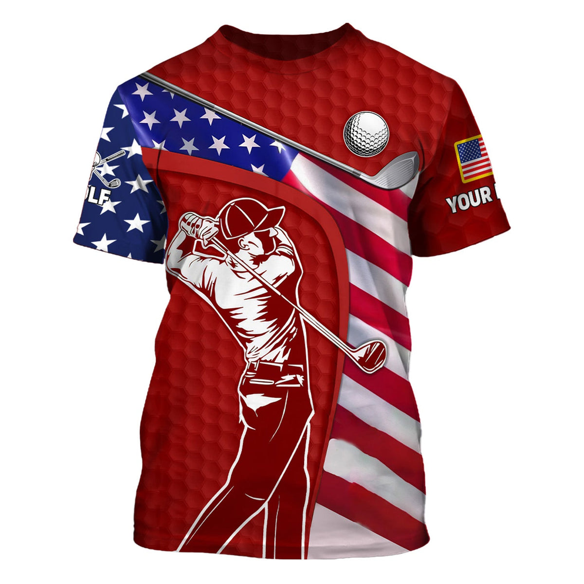 Red Custom Men's Golf Polo Shirt, Golfing Apparel, Mens Golf Gift