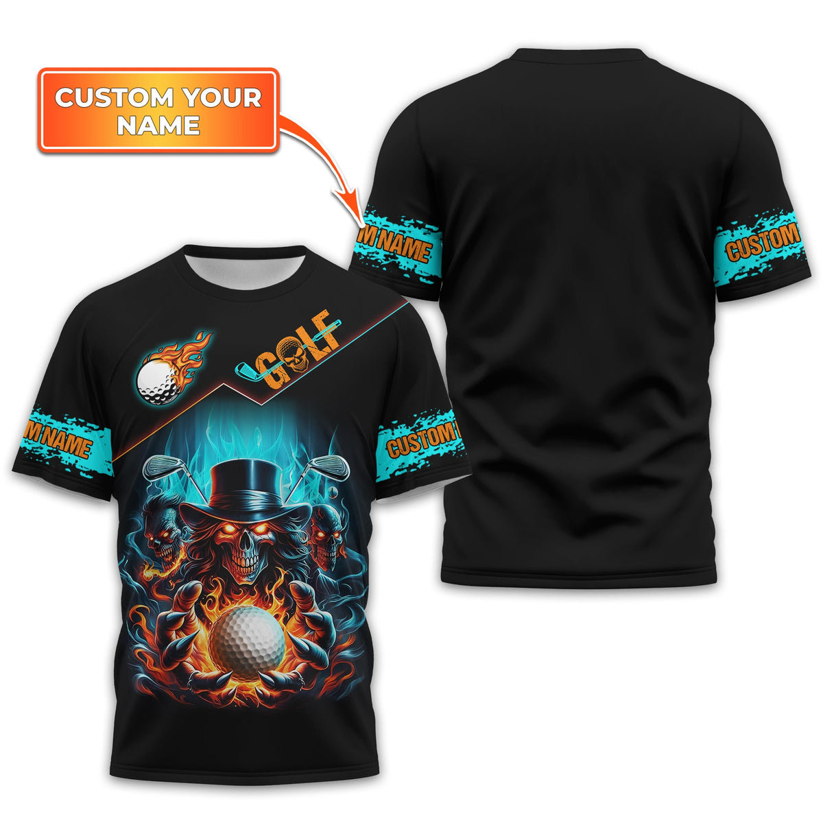 Skull Magician Custom Golf Polo Shirts, Gift For Golfers, Golf Gift Ideas