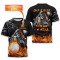 Golf And Beer That's Why I'm Here Custom Skull Golf Polo Shirt, Gift For Golfers, Golf Gift For Men