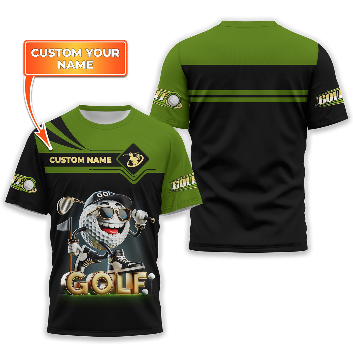 Funny Golf Ball Shirt, Custom Men's Golf Polo Shirt, Golfing Apparel, Funny Golf Polos, Gift For Golfers