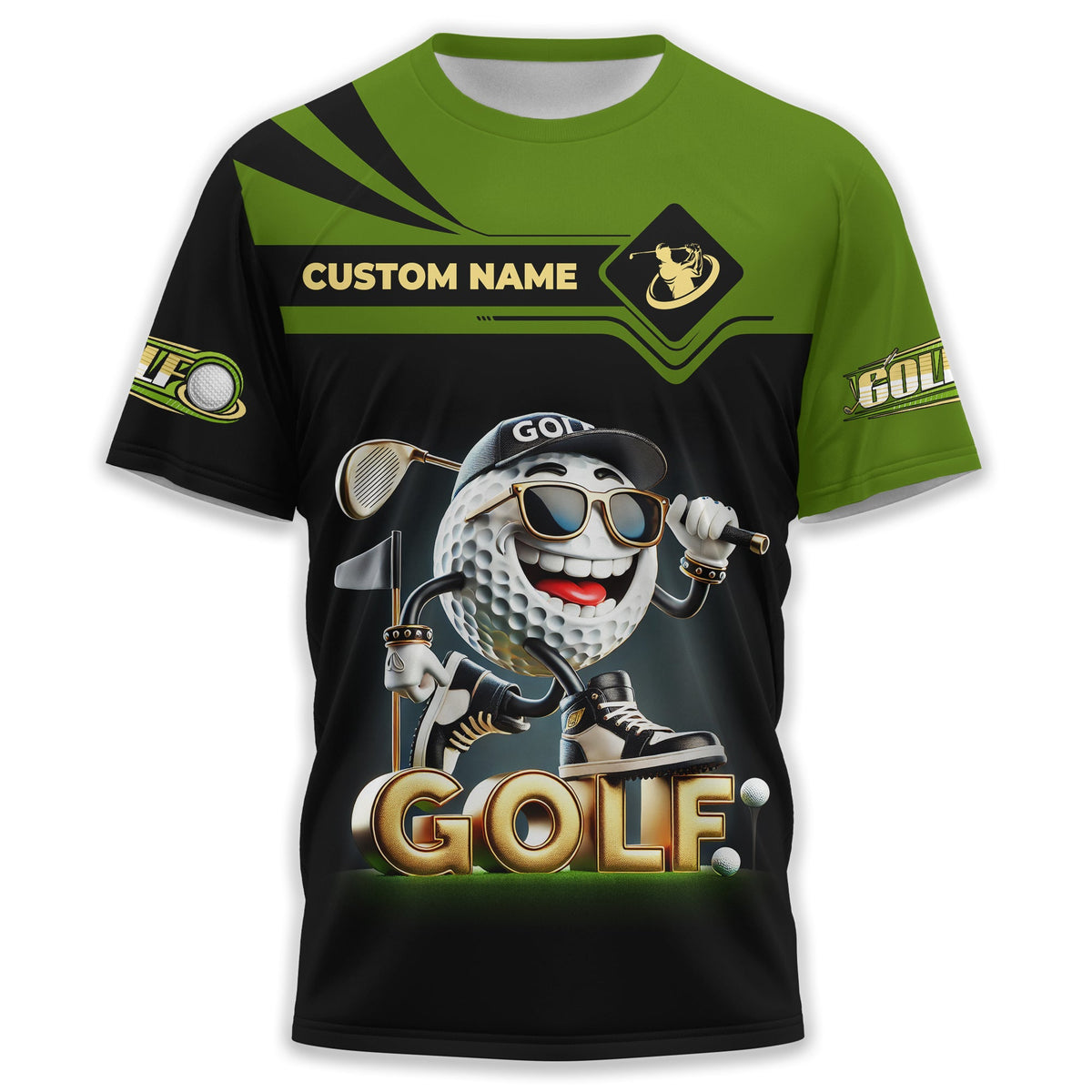 Funny Golf Ball Shirt, Custom Men's Golf Polo Shirt, Golfing Apparel, Funny Golf Polos, Gift For Golfers