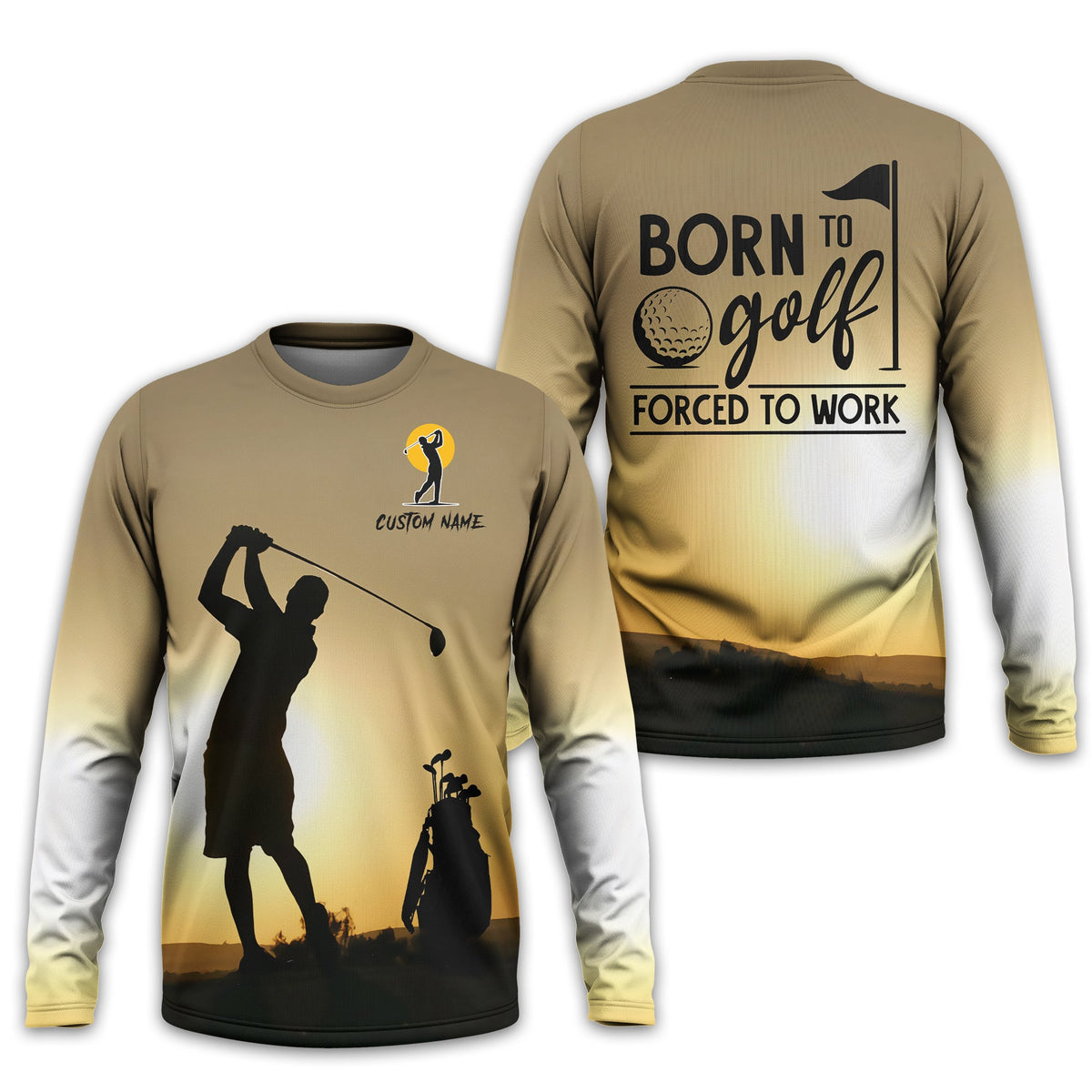Born To Golf Forced To Work Custom Golf Polo Shirt, Golf Shirt, Gift For Golfers