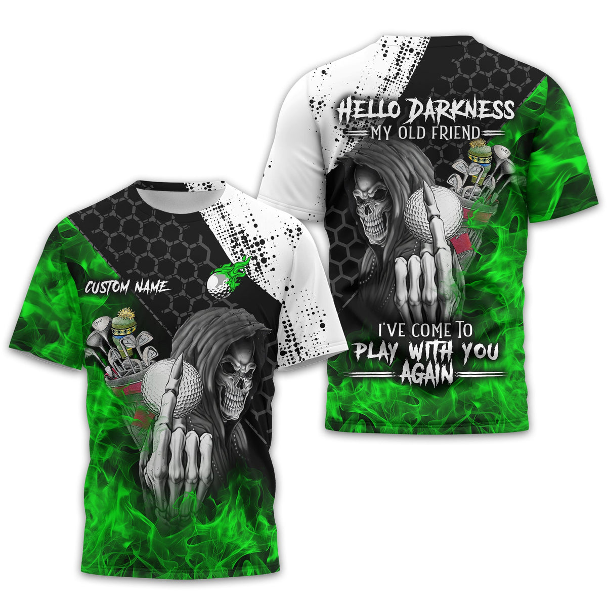 Hello Darkness My Old Friend Custom Golf Shirt, Present For Golfer