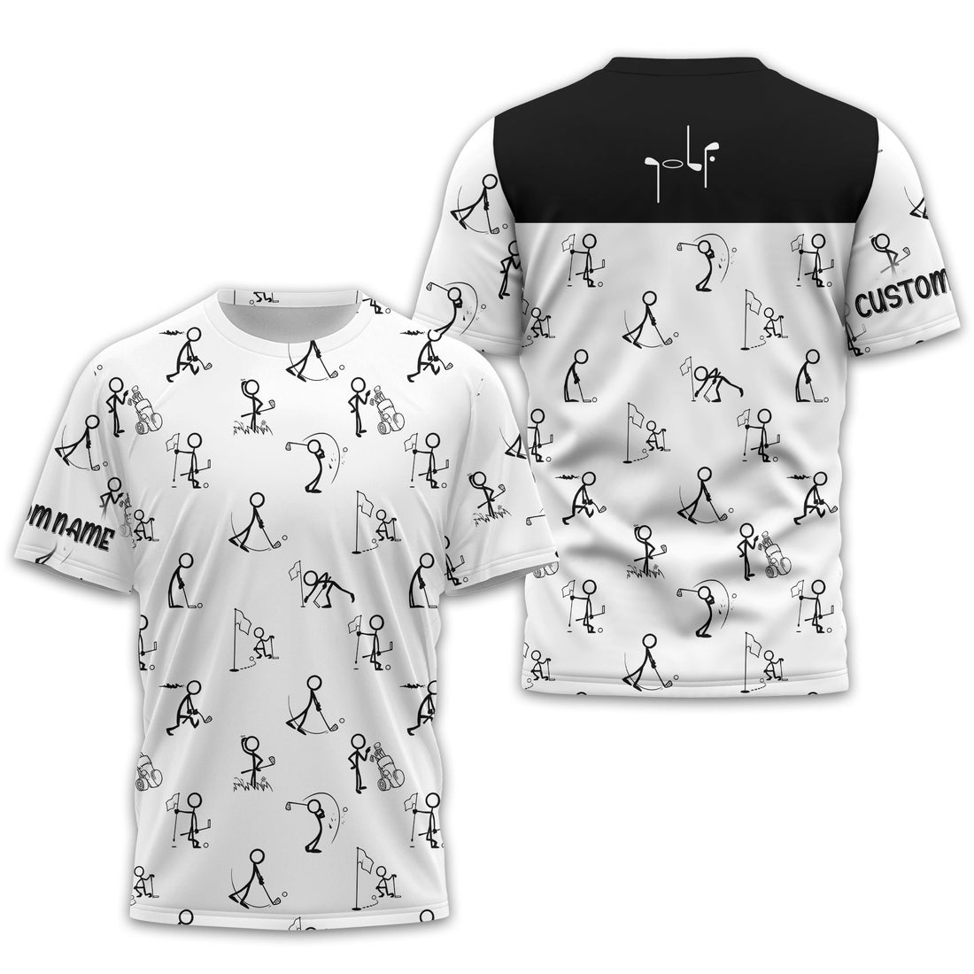 Funny Stick Figure Golf Polo Shirt, Gift For Golfers, Golf Gift For Men