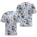 Custom Photo Funny Golf Polo Shirts With Faces, Hilarious Golf Shirts For Dad