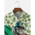 St. Patrick's Day Shamrock Irish Flag Hawaiian Golf Shirt, Holiday Hawaiian Shirt, Tropical Vibe Men's Golf Shirt