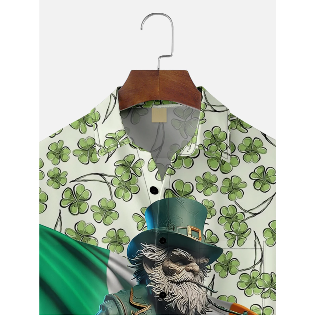 St. Patrick's Day Shamrock Irish Flag Hawaiian Golf Shirt, Holiday Hawaiian Shirt, Tropical Vibe Men's Golf Shirt
