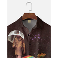 Fun Rainbow Collage Art Hawaiian Golf Shirt, Unique Golf Shirt, Tropical Vibe Funny Golf Shirt