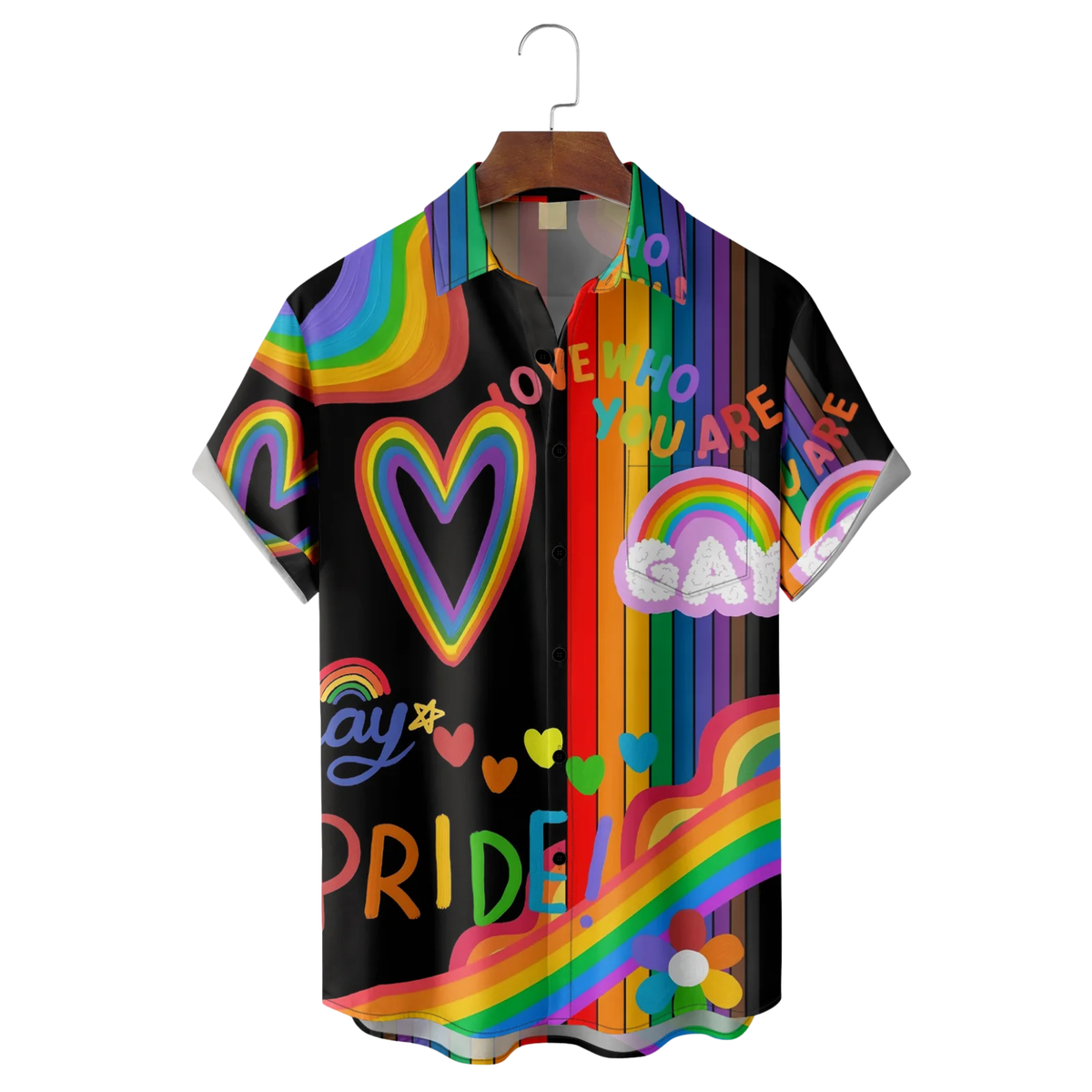 LGBT Love Who You Are Pride Month Rainbow Hawaiian Golf Shirt, Unique Golf Shirt, Tropical Vibe Funny Golf Shirt