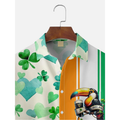 St. Patrick's Day Toucan Beer Clover Irish Green Hawaiian Golf Shirt, Tropical Vibe Men's Golf Shirt