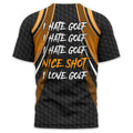 I Hate Golf Custom Men's Golf Polo Shirt, Funny Golf Shirt, Gift For Golfer