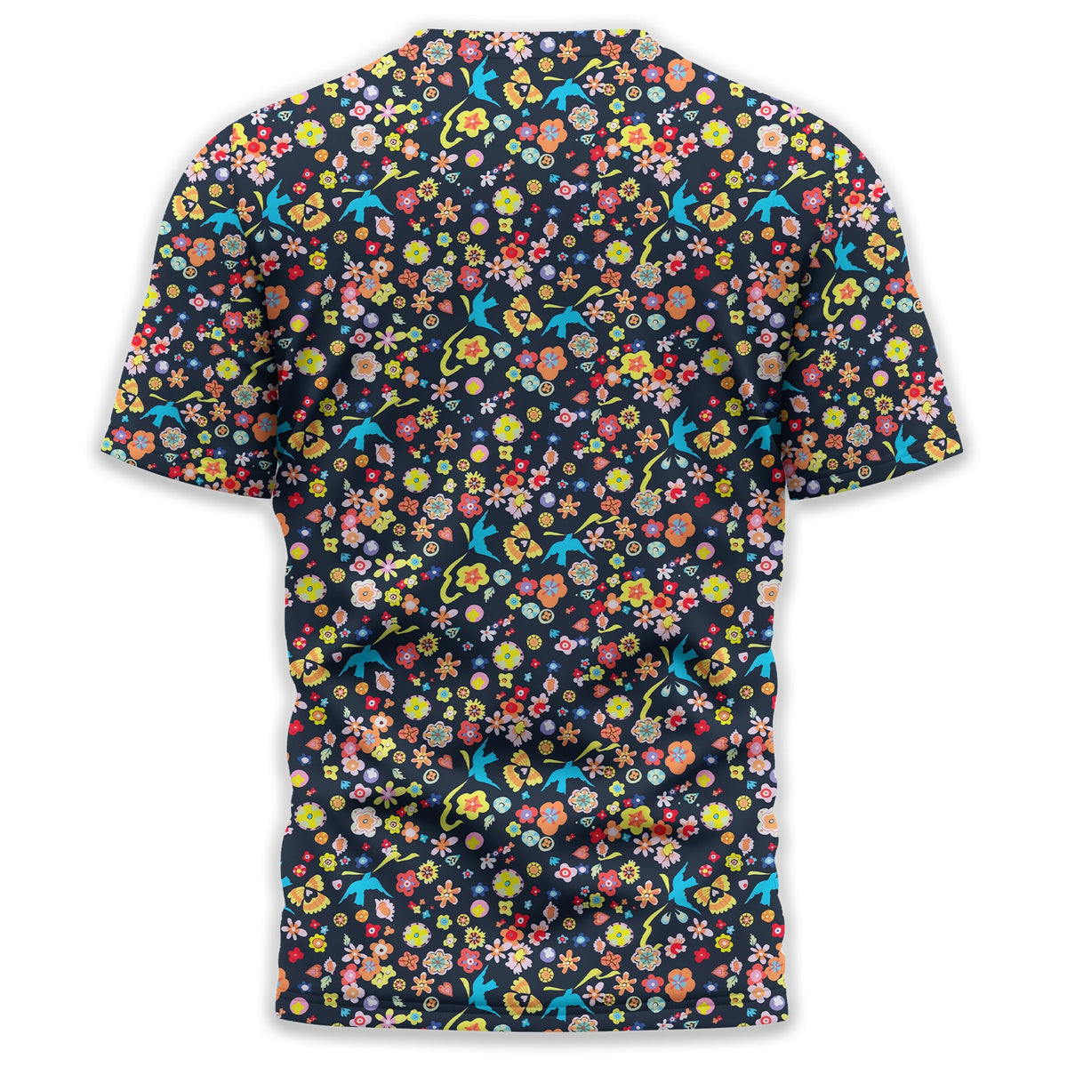 Floral Swallows Men's Golf Polo Shirt, Golfing Apparel, Gift For Golfers