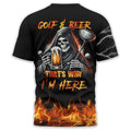 Golf And Beer That's Why I'm Here Custom Skull Golf Polo Shirt, Gift For Golfers, Golf Gift For Men