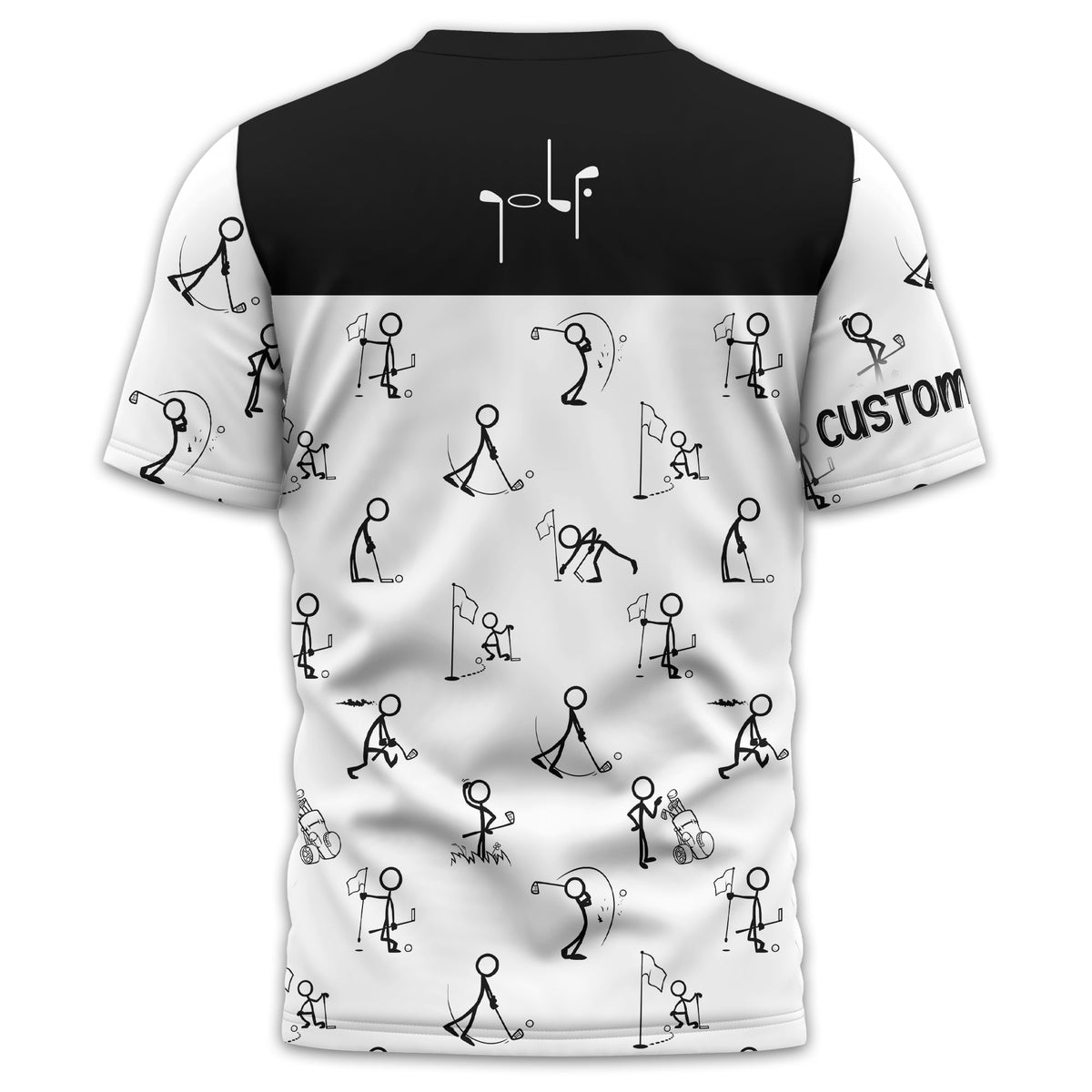 Funny Stick Figure Golf Polo Shirt, Gift For Golfers, Golf Gift For Men
