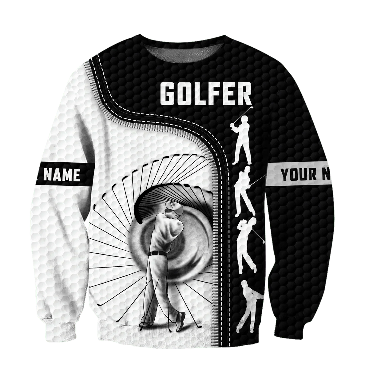 Golfer Swing Custom Name Golf Polo Shirt, Golf Apparel, Golf Gift For Men