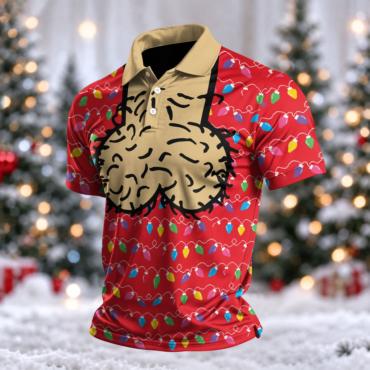 Cheeky Lights Christmas Golf Shirt, Mens Golf Shirts, Golf Apparel For Men