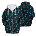Prostate Cancer Awareness Blue Ribbon Golf Tops For Men, Unique Gift For Golfer, Golfing Apparel