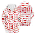 Funny Heart Butt Pattern Golf Polo Shirt, Mens Golf Shirts, Golf Apparel For Men