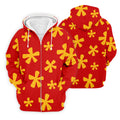 Red Hawaiian Floral Pattern Golf Polo Shirt, Hawaiian Golf Shirt, Golf Polo Shirts For Men