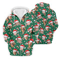 Custom Face Candy Cane Pattern Green Golf Shirt, Christmas Golf Shirt, Polo Shirts For Men, Golf Gift For Men