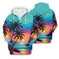 Tropical Sunset Palm Tree Hawaiian Golf Shirt, Men’s Golf Shirt, Golf Shirts For Men
