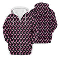 Pink Ribbon Pattern Breast Cancer Polo Shirt, Men's Golf Shirt, Mens Golf Apparel