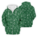 Stick Figure Golf Pose Shamrock Golf Shirt, St Patrick's Day Golf Tops For Men, Polo Shirts For Men
